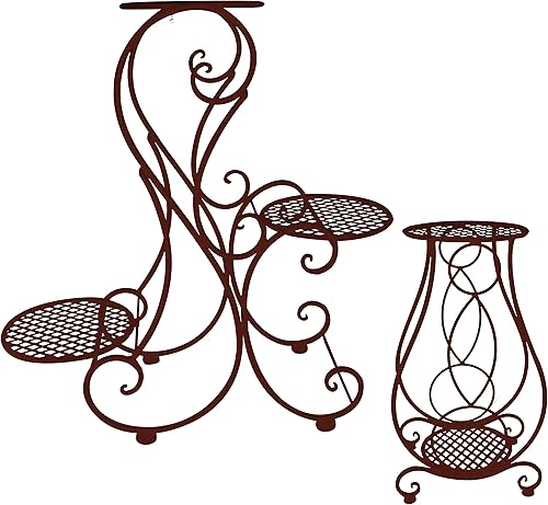 Miniatura 5 de Red Carpet Studios 20059 - Soportes para plantas con recubrimiento en polvo, color negro