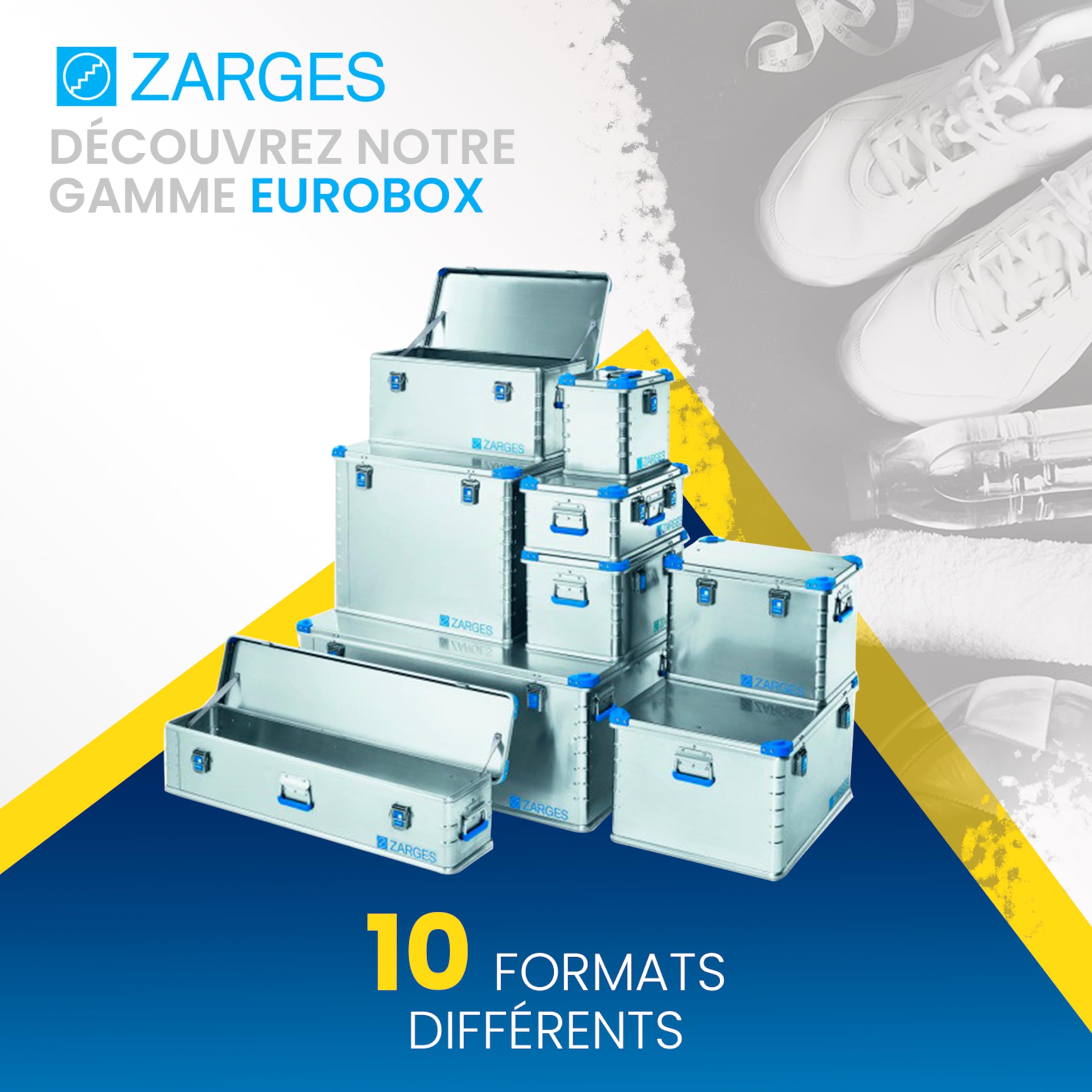 ZARGES Caisse Aluminium Eurobox 1200x800x510 mm Aluminium Naturel Poignées Transport Étanche Durable