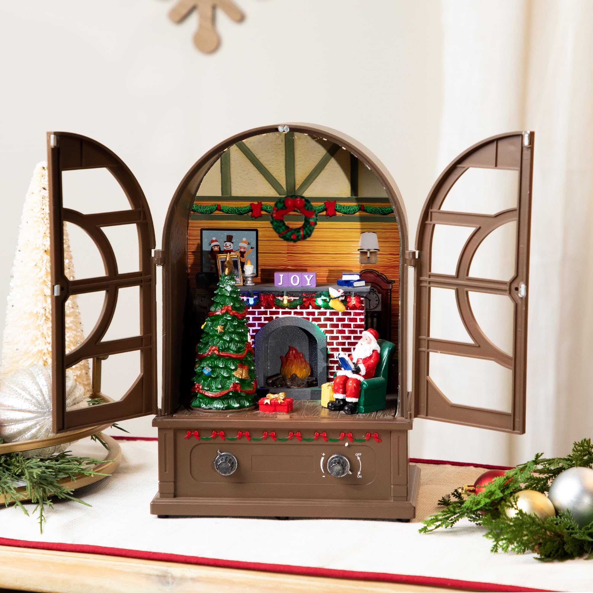 LED Lighted and Musical Retro Radio with Santa Scene Christmas Decoration - 12.5