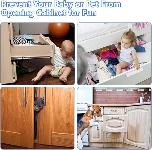 Miniatura 6 de Keukenket - Paquete de 2 pestillos magnéticos para puerta, en forma de L, ultra delgado, para puerta de gabinete, para cajones magnéticos, cierre