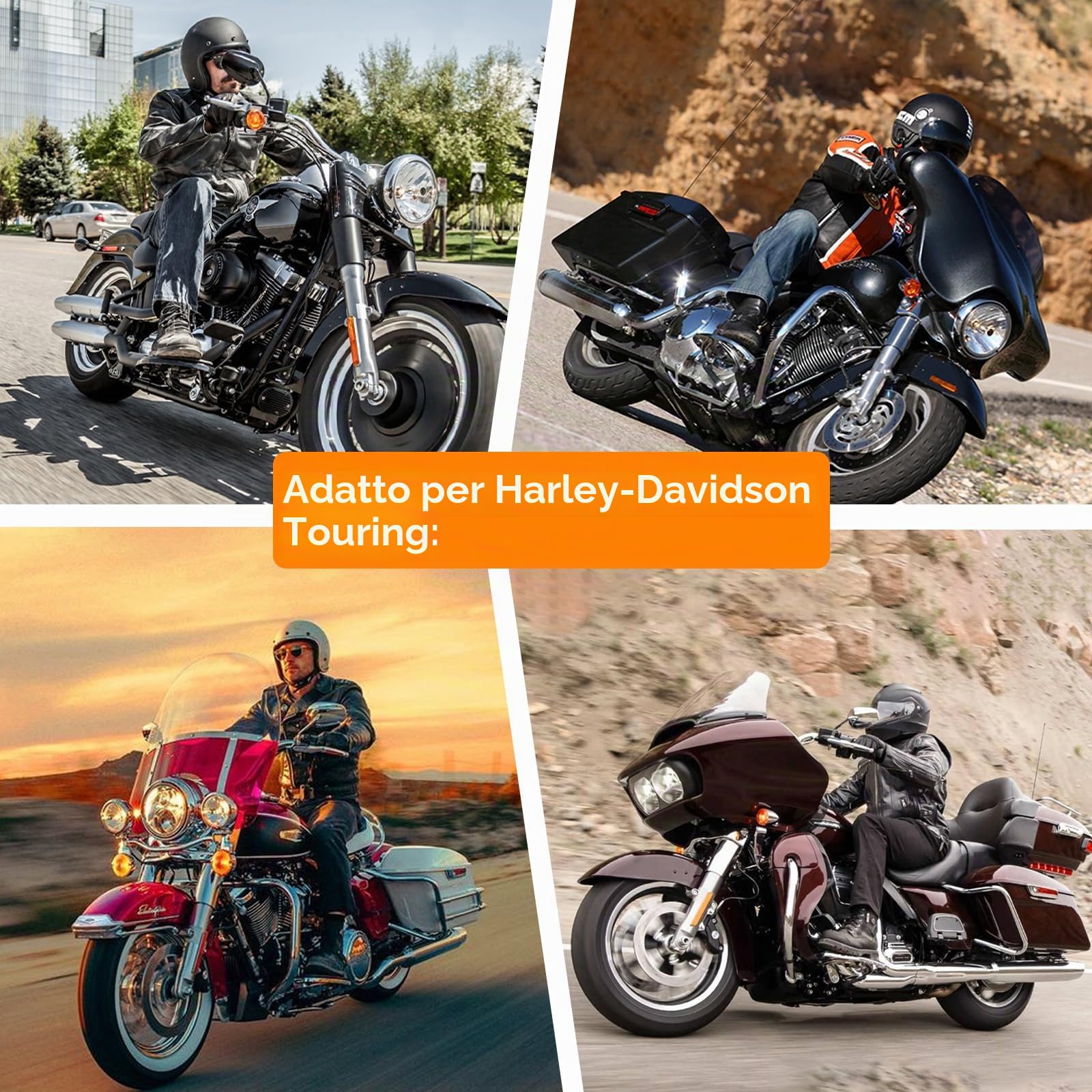Telo per Harley Davidson-Telo per Harley Tutte Stagioni con Cinghie Antivento Strisce Riflettenti,Telo Moto per Harley Davidson da Esterno, Telo Copri Moto per Harley Touring, Goldwing, 270X110X130CM