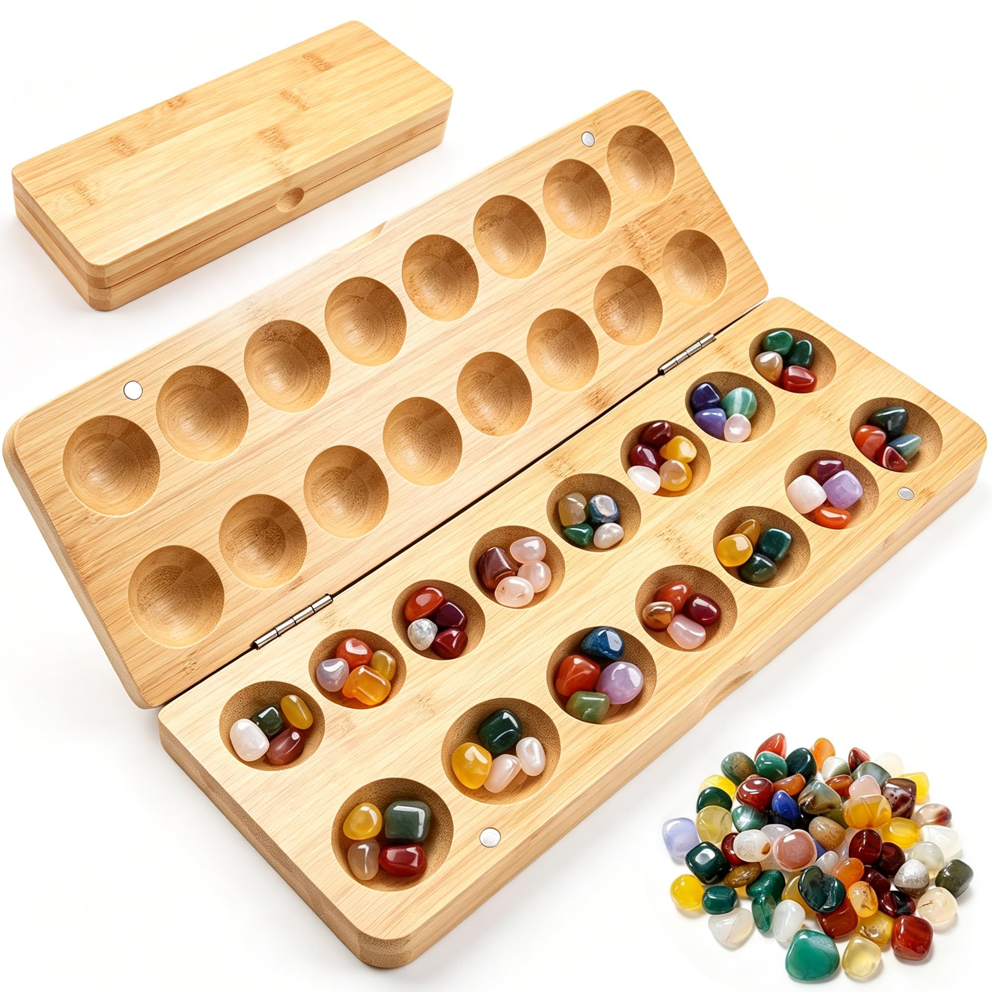 Mancala Board Game, Kalaha Board Game, Wooden Strategy Game