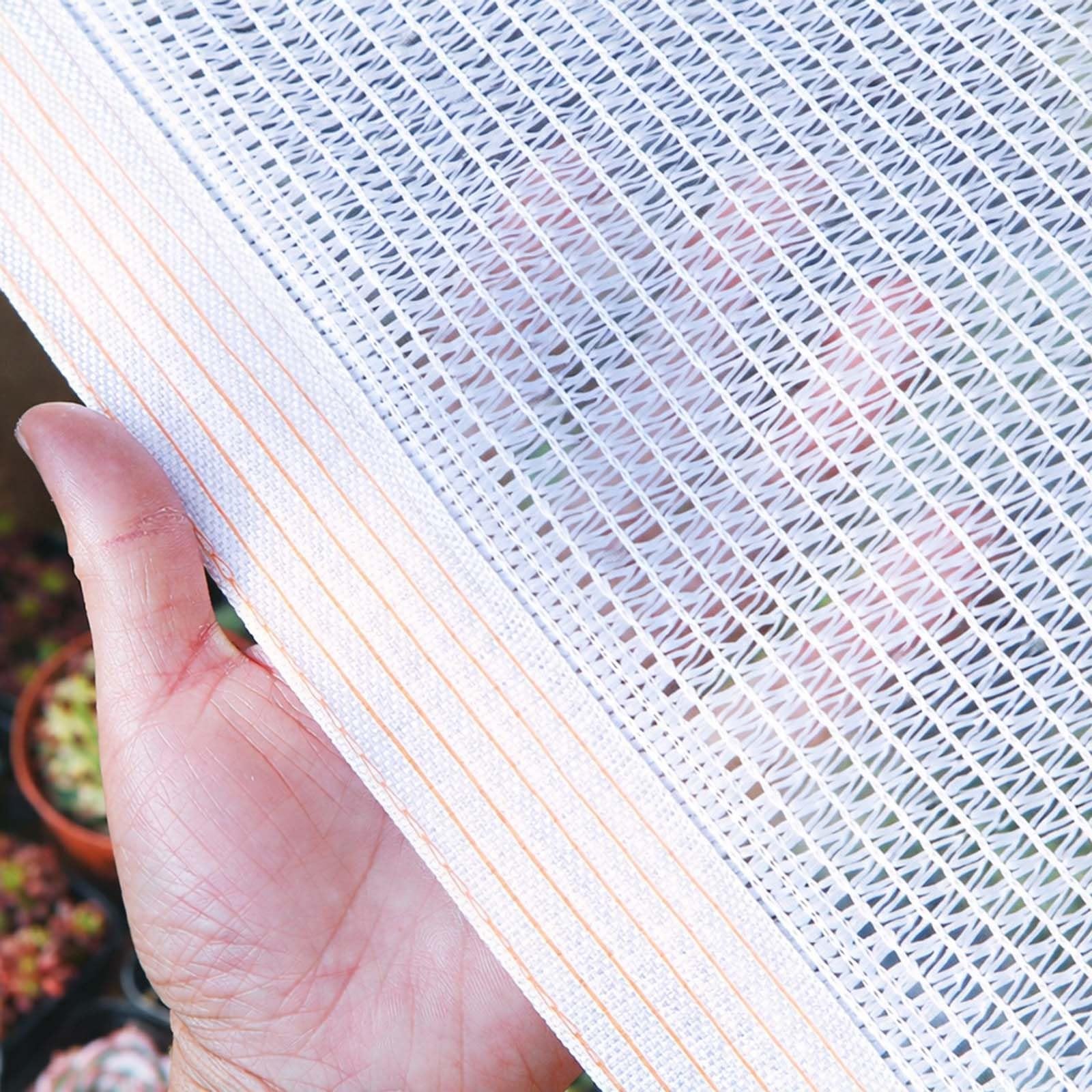 Schattierungsnetz Weiß 50% Schattenrate, UV-Beständiges Schattiernetz mit Ösen, Atmungsaktives Sonnensegel zur Temperaturregelung für Gewächshaus, Pergola, Garten und Hühnerstall(5 * 10m)
