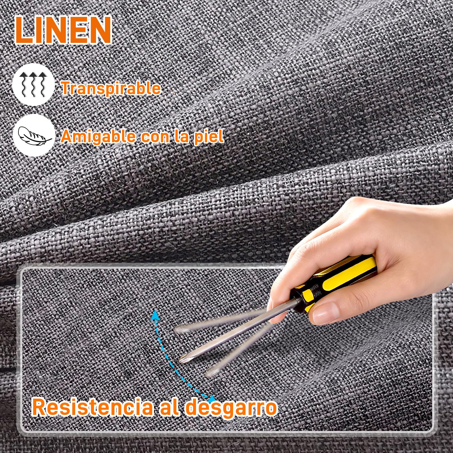 Cojín para Banco Lino Parte Inferior Antideslizante, Cojin Banco Interior Exterior Espuma de Alta Resistencia, Cojín de Muebles para Banco de jardín y Patio, Ventana