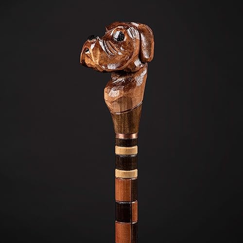 Miniatura 3 de Boxer Carved Walking Stick - Dog Handmade Wooden Cane - Hand Crafted Hiking Baston for Gift