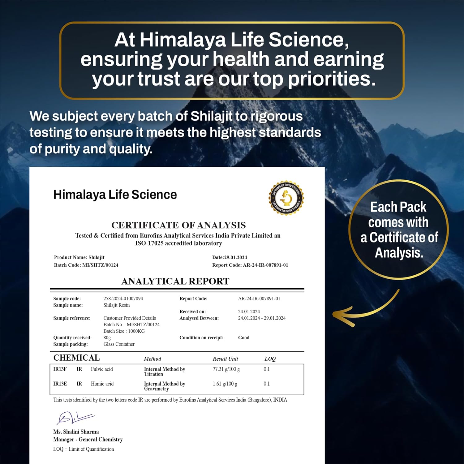 Pure Shilajit Resin | Most Potent Shilajit from India, Gold Grade for Men & Women, 75 Servings for Energy Boost, 85+ Trace Minerals, 77% Fulvic Acid, Lab Tested, 30g - Image 6