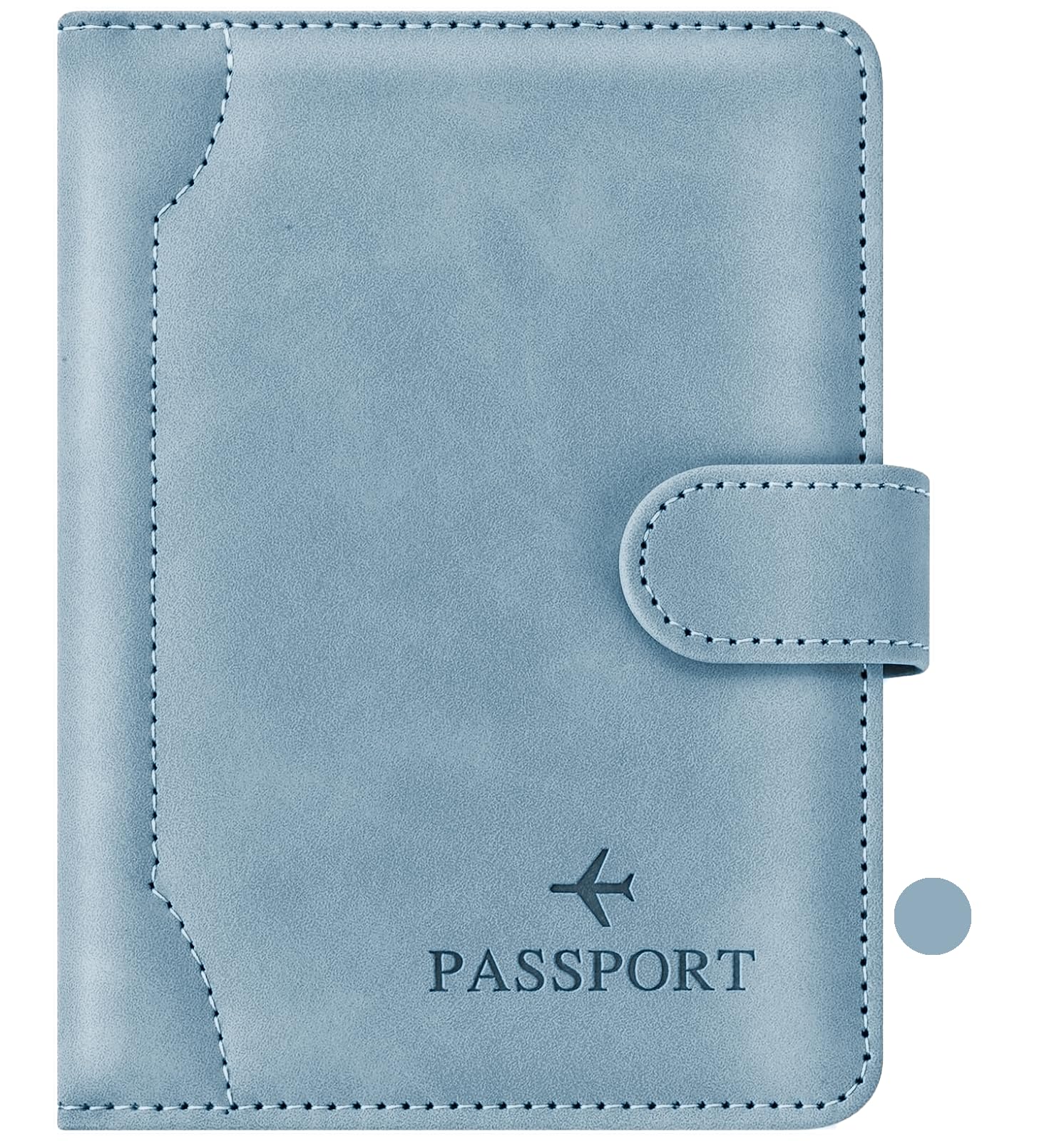 Hivovannn Passport Holder for Travel Essentials, Passport Wallet Cover Travel Accessories with RFID Blocking for Women Men-Blue