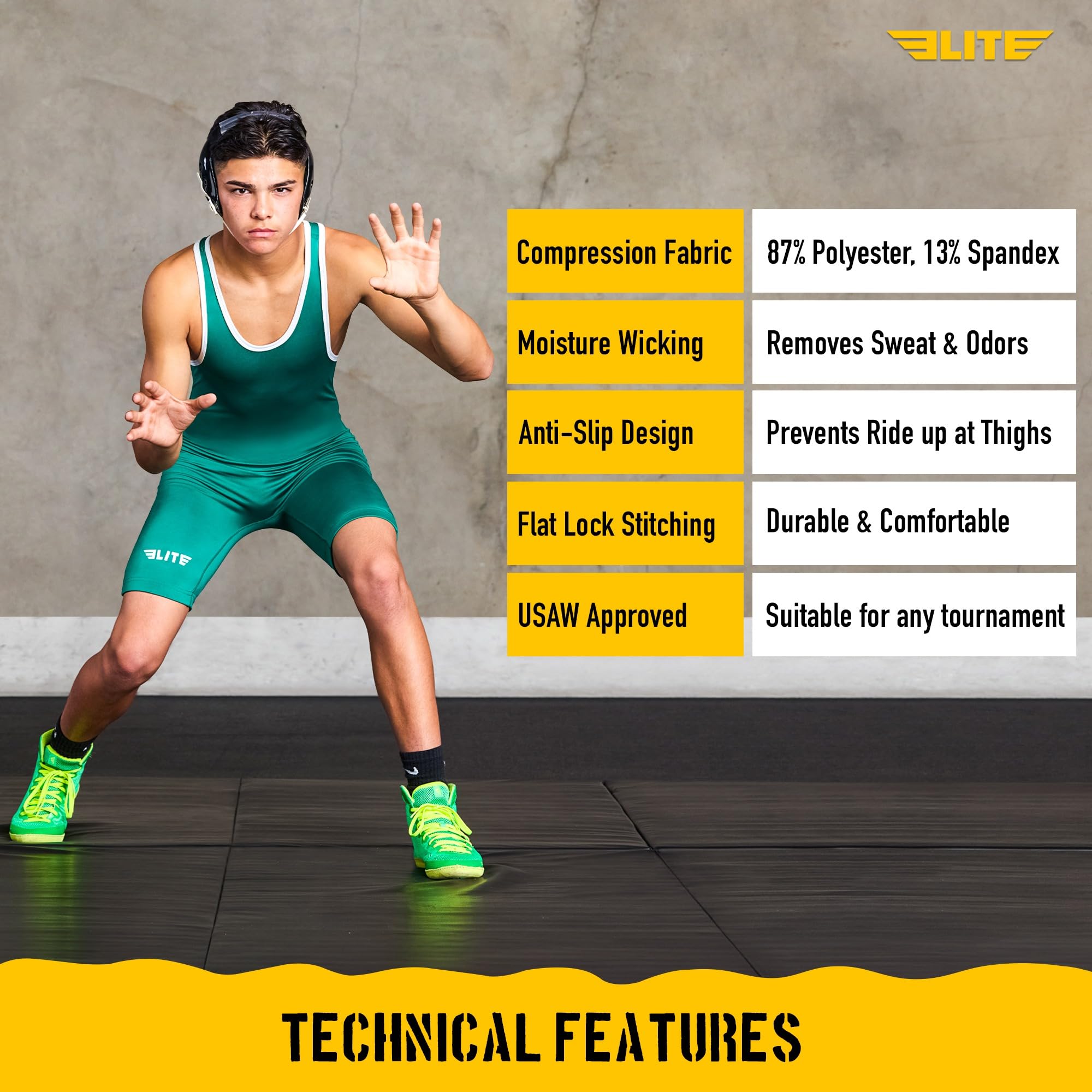 Elite Sports Singlet de lutte standard pour homme