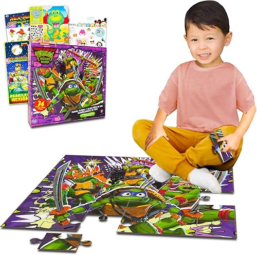Teenage Mutant Ninja Turtles Juego de rompecabezas de suelo para niños, paquete con 36 piezas TMNT de piso y calcomanías, más  Rompecabezas de disponible en Yaxa Guatemala