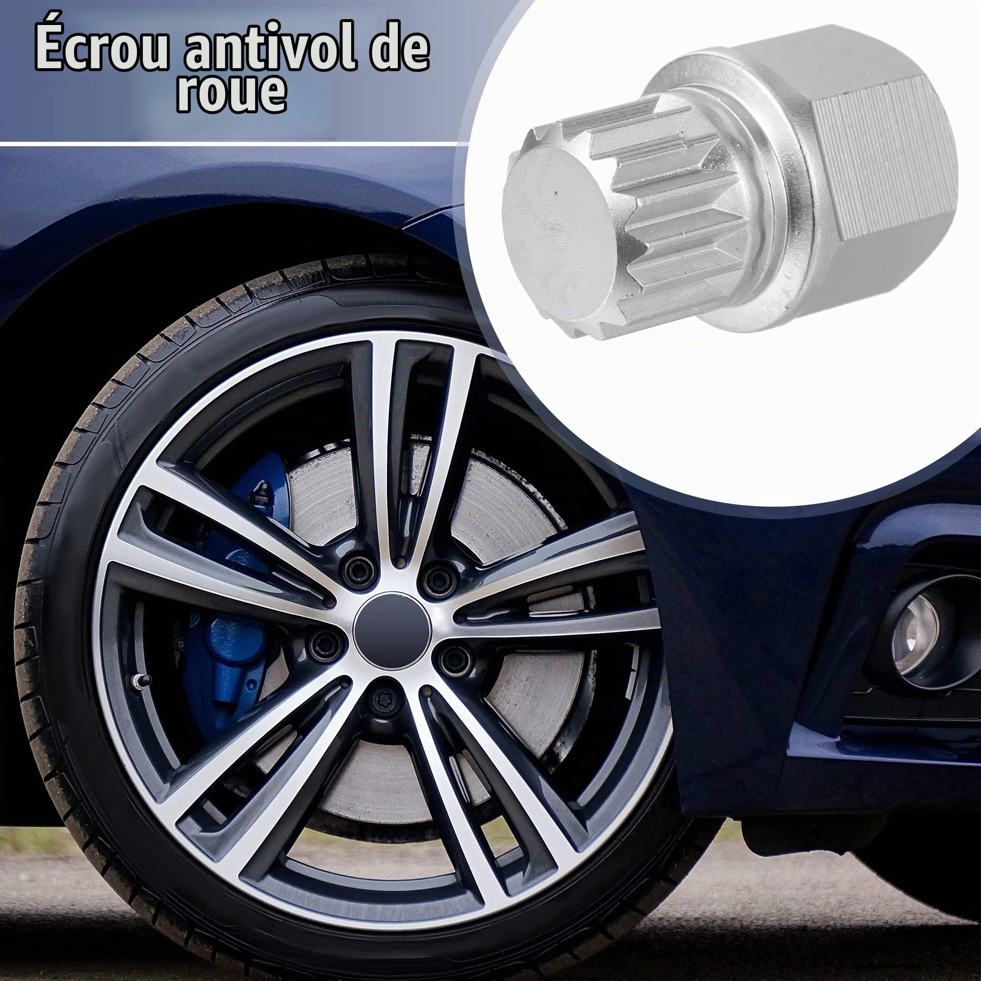 A ABSOPRO Clé Anti-Vol D'Écrou De Roue ABC0/10PT Pour VW 1 Pièce | Acier Chromé, 20x30mm, Ø14mm, Pour Audi, ABC0/10PT, ABC4/15PT, Enlever/Installer Écrous Anti-Vol