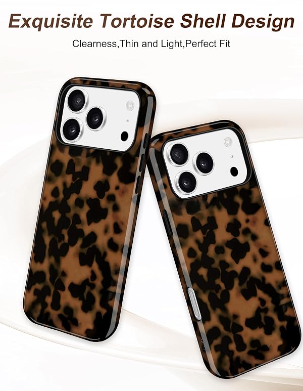 Aitipy Compatible with MagSafe Tortoise Shell Phone Case for iPhone 15, Cute Magnetic Dot Aesthetic Leopard Print Soft TPU Hard PC Shockproof Protective Phone Cover for Women Girls by Aitipy - Used condition - Image 3