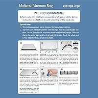 Vista 5 de Storage Logic Bolsa de vacío para colchón de espuma con cremallera azul, bolsa de almacenamiento de colchón, correas incluidas