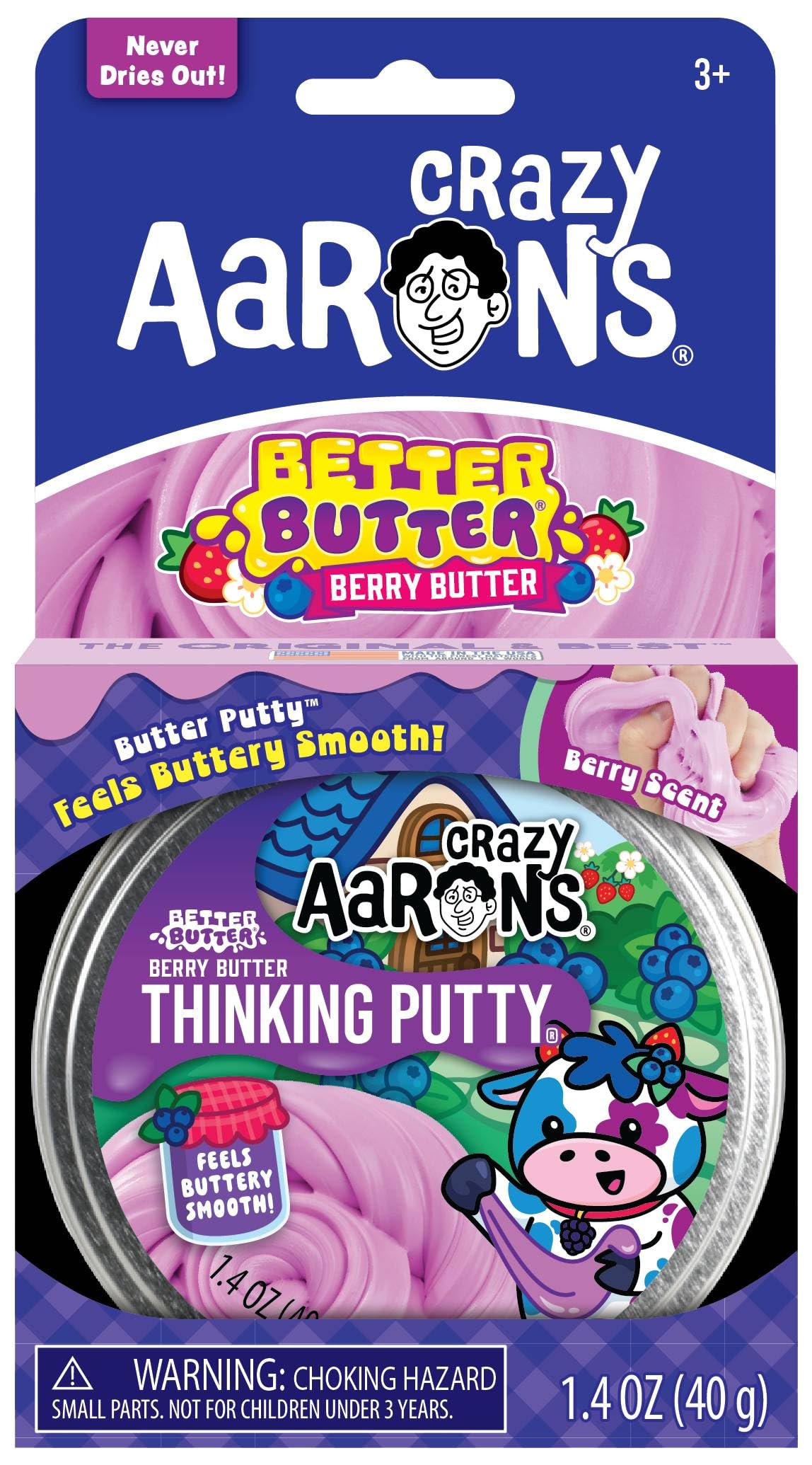 Crazy Aaron's Thinking Putty 3.5" - Better Butter Berry - Putty for Kids and Adults - Creative and Endless Fun, Stress Relief Therapy Toys, Never Dries Out