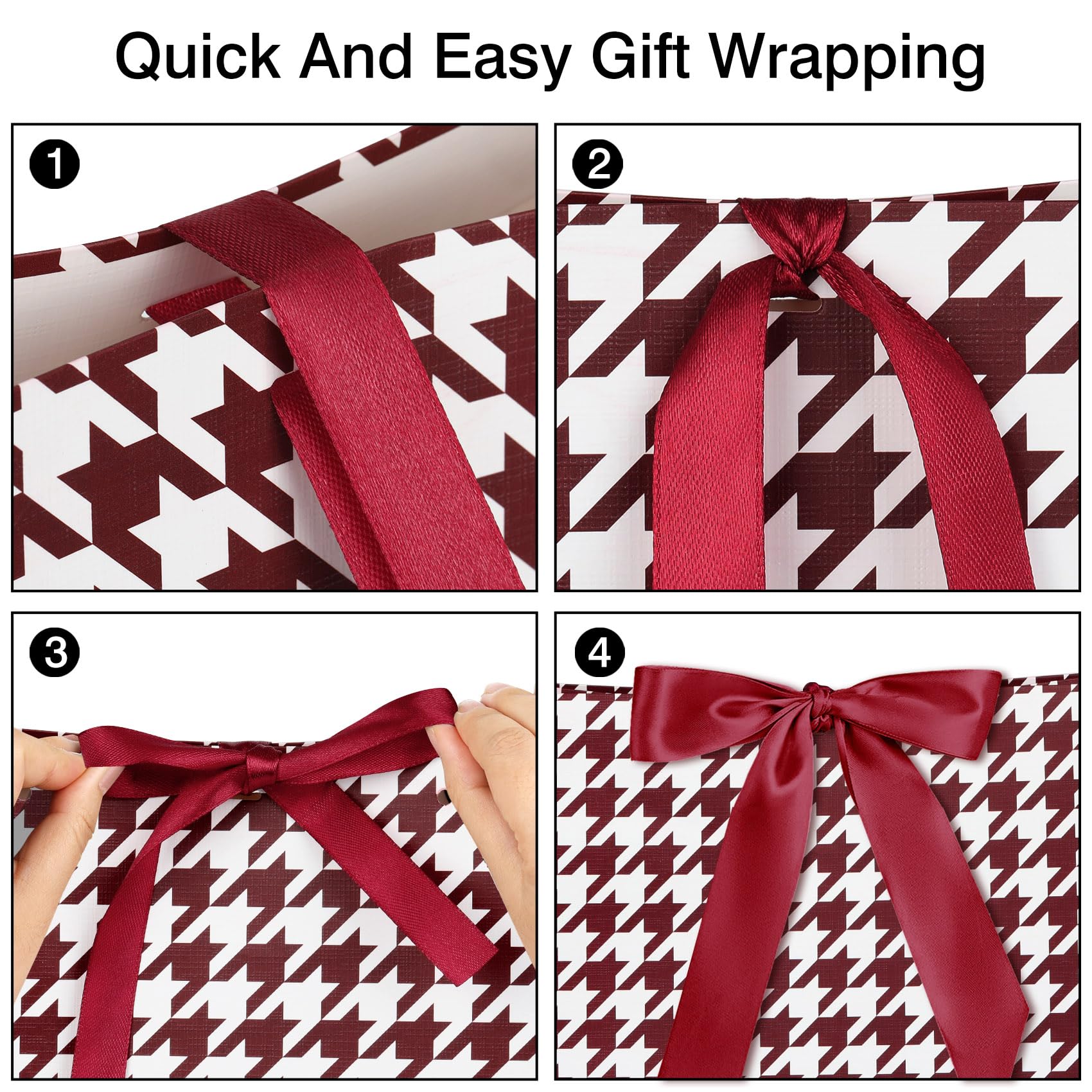 Sacchetti Regalo Quadrati THXIY 30cm - Con Bordi Dorati Per