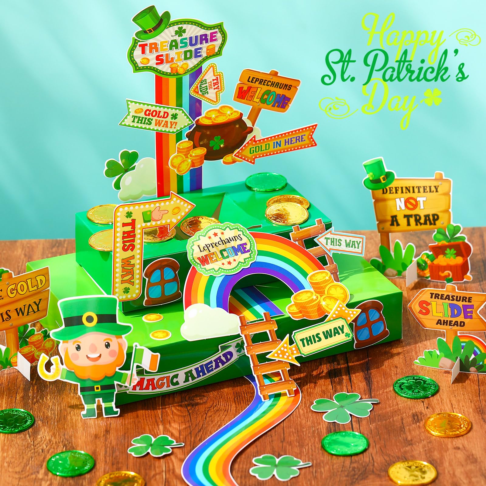 Zhanmai St Patrick's Day Leprechaun Trap Kit for Kids DIY St. Patrick's Day Decorations Leprechaun Crafts Set Make a Trap to Catch a Leprechaun Irish Themed Classroom Activity Party Favors Supplies