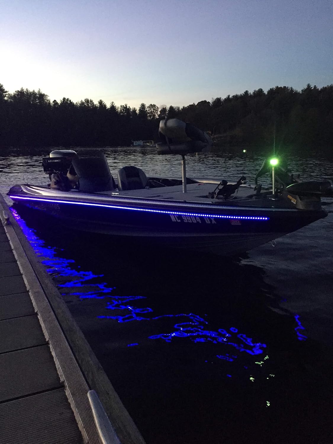 Bright Night 20 Foot UV LED Strip, Black Fishing Light, Fluorescent, Florescent, Ultraviolet Boat bass Fishing 12v dc Priority Shipping Pontoon Kayak John Boat Florescent line Glow