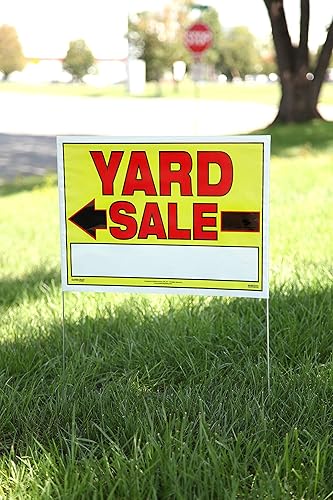 Miniatura 4 de Sunburst Systems 3930 3930 Yard, cartel de venta de patio montado con estaca en U, 32 pulgadas de alto x 22 pulgadas de ancho, amarillo y rojo, 10