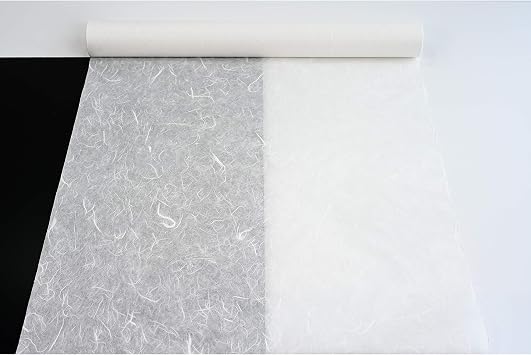 Korean Traditional Mulberry Paper HanJi Roll Natural Fiber Texture UnYong-Ji White 21.3" x 787.4" 54cm x 20m