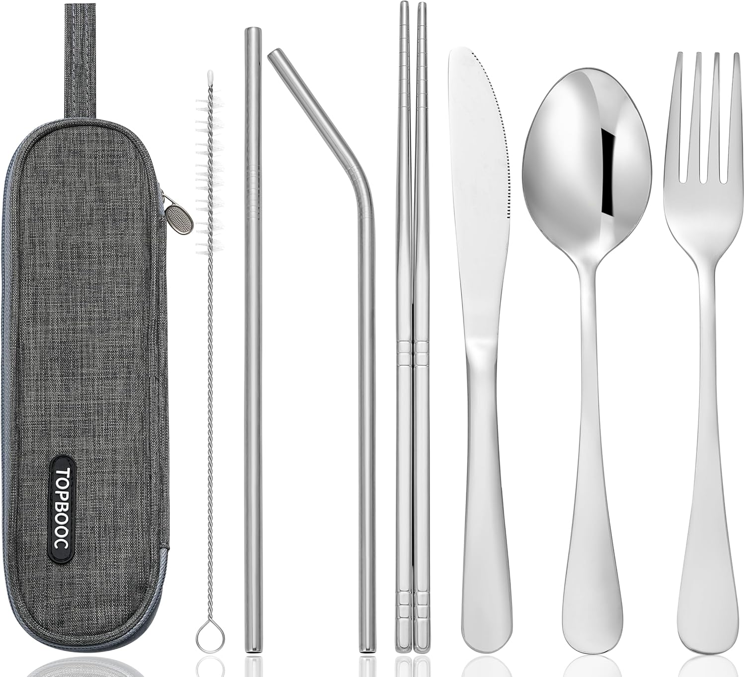 Travel Stainless Steel Utensils Set with Case – 8-Piece