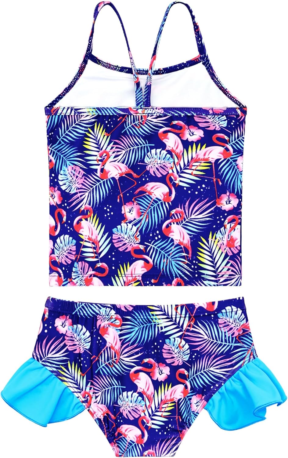 Girls Tankini Swimsuit Two Piece Bathing Suits Set Spaghetti Straps with Ruffled Hem Summer UPF 50+ Bikini Swimwear - Image 2