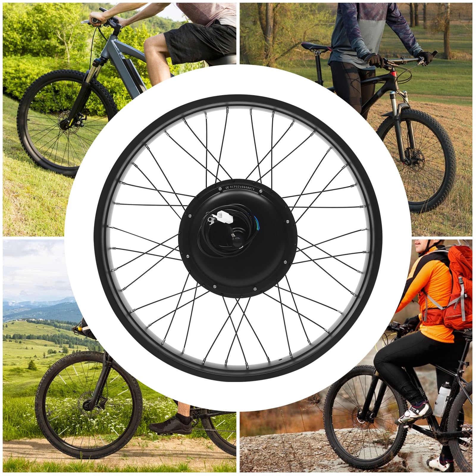 Zestaw do konwersji roweru elektrycznego 20", 48 V, 1000 W, silnik elektryczny, 26,1 – 31,07 km/h, 5-stopniowy PAS, tempomat, wyświetlacz LCD, pakiet kontrolera do hamulców tarczowych/V-brake