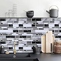 Livebor Peel and Stick Kitchen Backsplash Wallpaper - Waterproof Self-Adhesive Faux Tile 11.8x78.7in for Countertops, Cabinets & Bathrooms