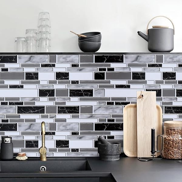 Livebor Kitchen Wallpaper Peel and Stick Backsplash Kitchen Wallpaper Bathroom Wall Paper Waterproof Backsplash Contact