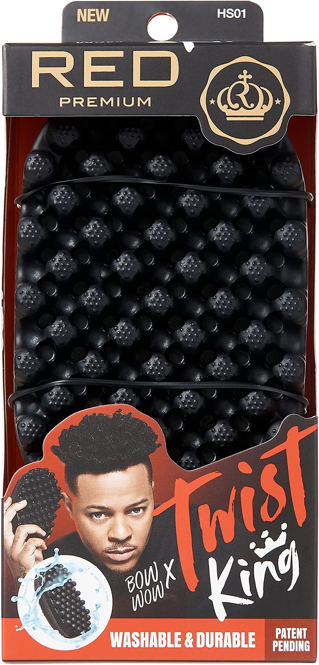 Bow Wow X Twist King -Premium Luxury Twist Styler Brush, Durable Washable Afro Curl Sponge Racket for Barbers and Daily Use, Ideal for Curly, Coiled, 4C Hair