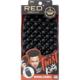 RED by Kiss BowWow Twist King Premium Luxury Twist Styler Comb Brush, Durable Washable Alternative for Sponge for Barbers and Daily Use, Ideal for Afro, Curly, Coiled, 4C Hair