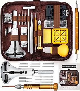 EasyTime Watch Repair Kit, Watch Link Removal Tool, Watch Band Adjustment, Including Watch Back Case Opener, Spring Bar, Operation Manual, Suitable for Battery Replacement and Strap disassemble
