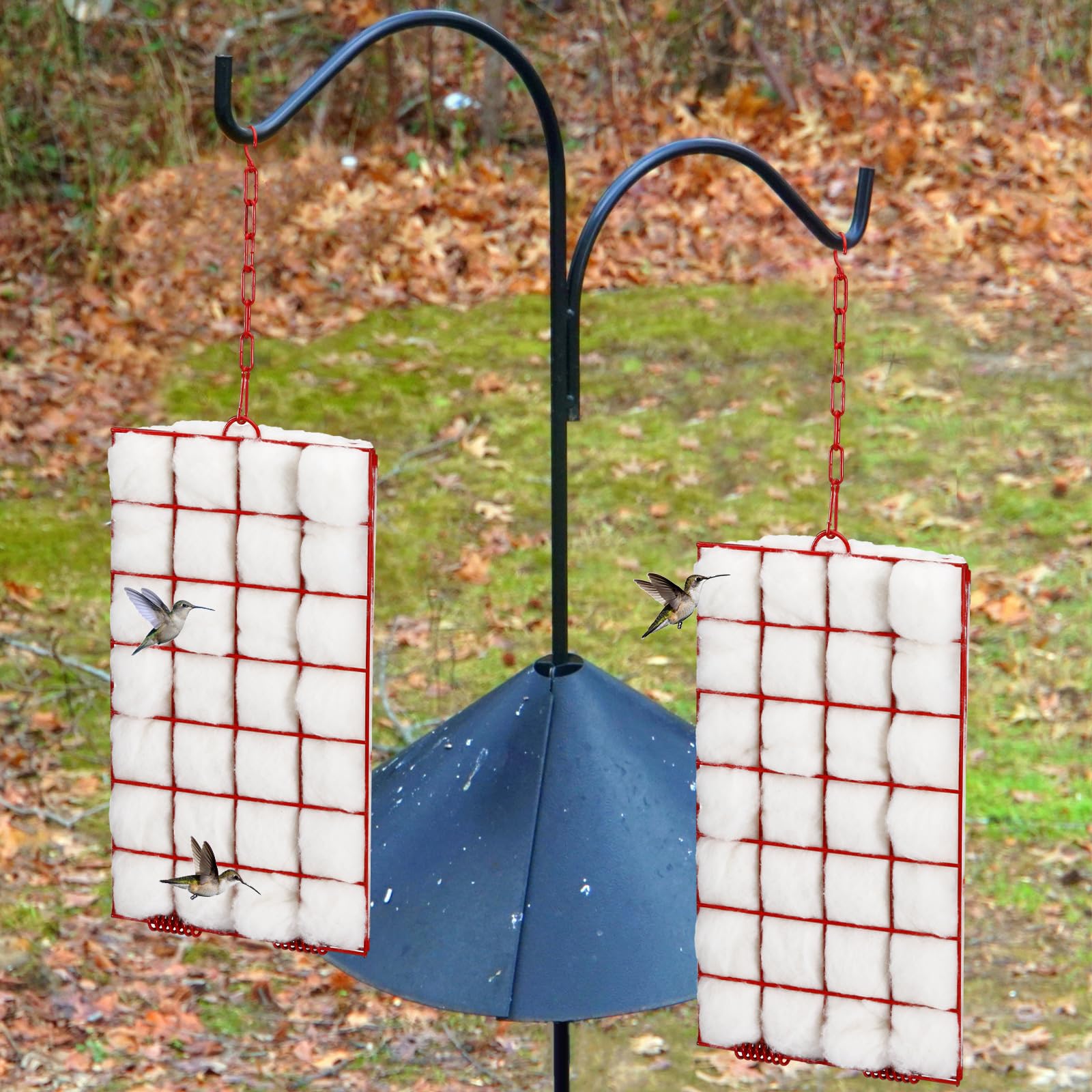 Kolibri-Nistmaterial – 4 Kugeln, Mit Baumwolle Gefüllt | Für Garten, Terrasse, Vogelbeobachtung
