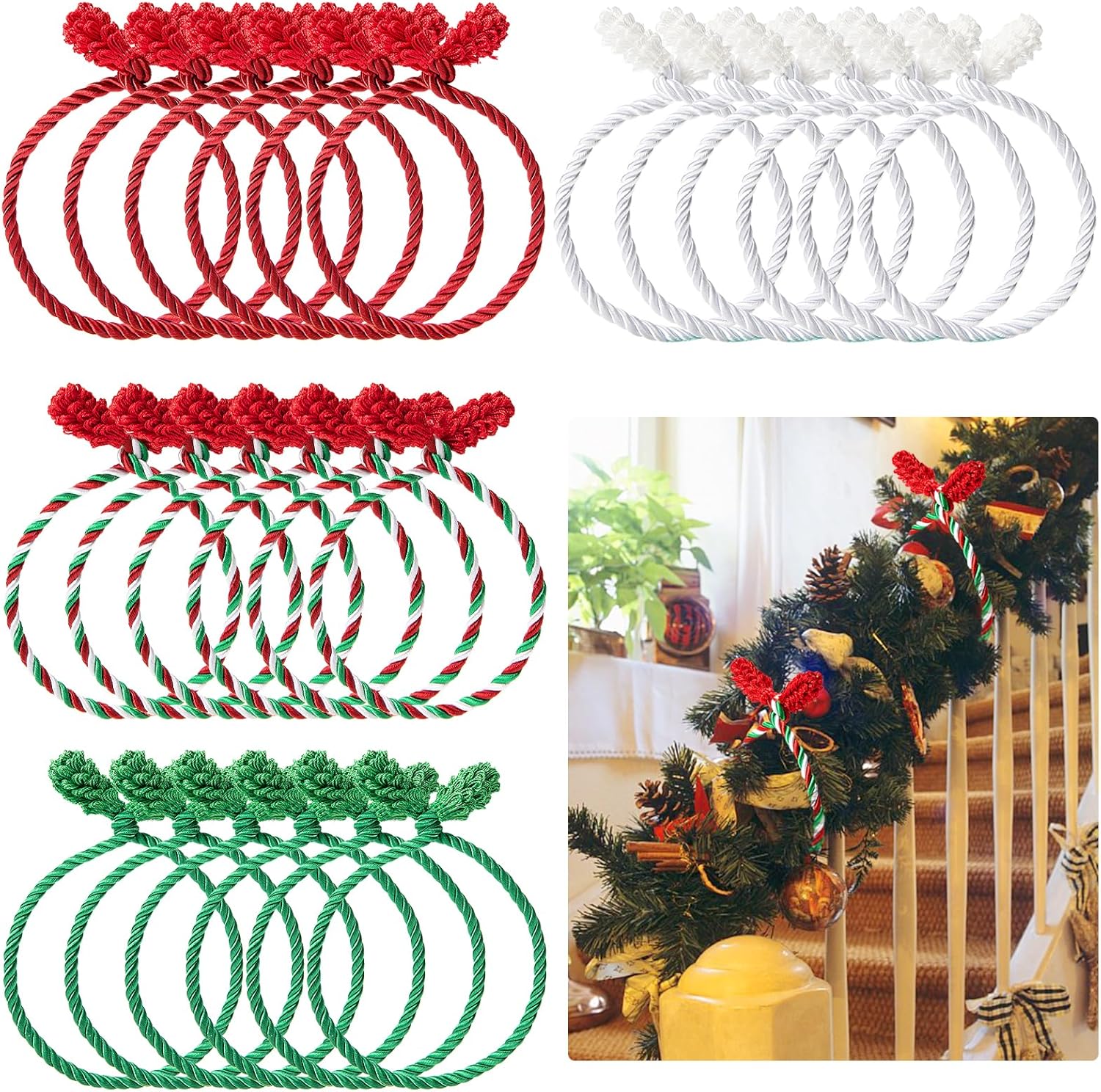 24Pcs Christmas Garland Tie with Thickened Wire, Twist for