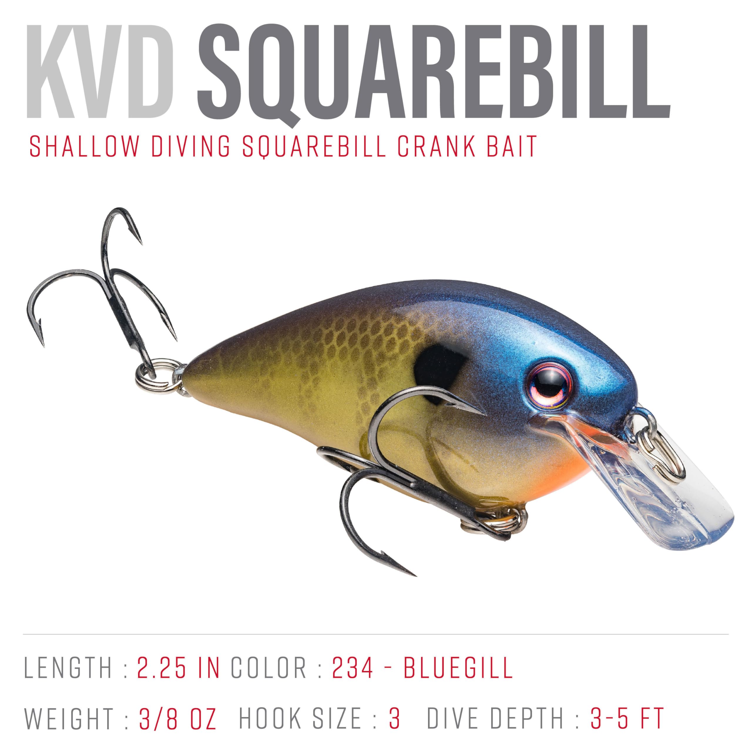 Strike King Square Bill Crankbait (Bluegill, 1.5-Ounce) : Artificial Fishing Bait : Sports & Outdoors
