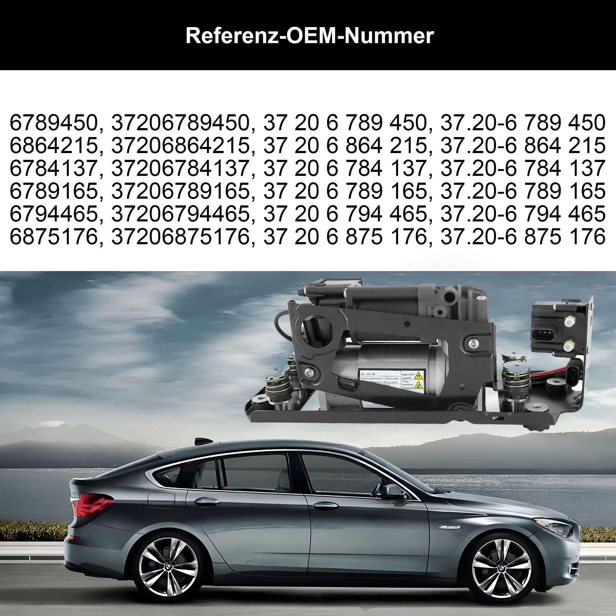 37206875176 Luftfederung Kompressor mit Halterung und Ventil Block für BMW 5 7 Serie F07 GT F11 F01 F02 F04 2009-2018