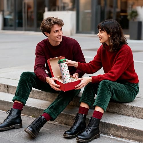 Miniatura 7 de ENCOOL - Botella aislante para agua, acero inoxidable con pajilla, mantiene el frío, tapa abatible de un solo toque, sin Bisfenol A, a prueba de