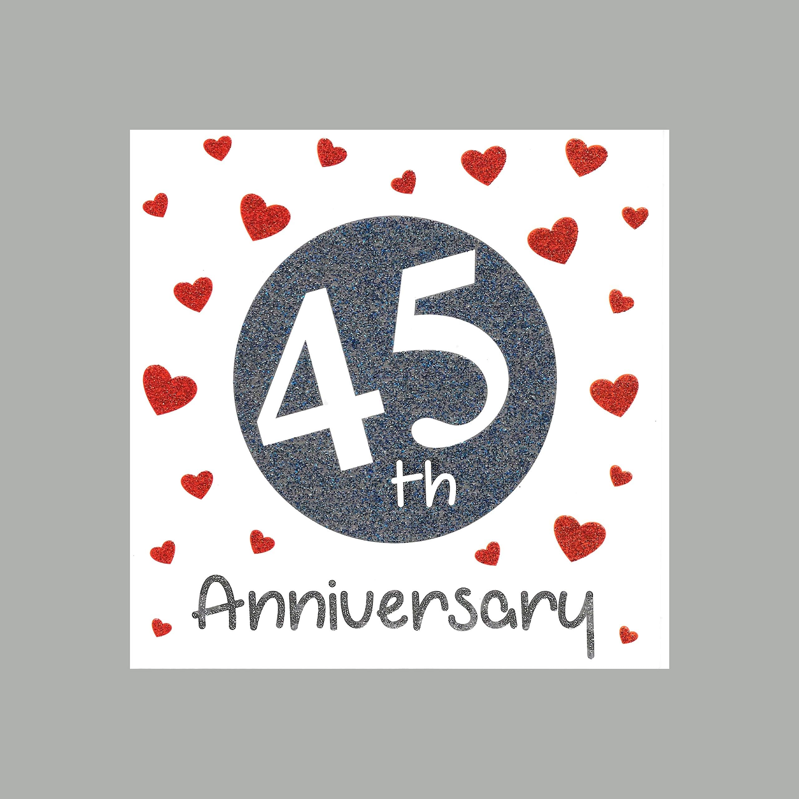 45th Sapphire Wedding Anniversary Card - Quality Glittery Finish Love ...