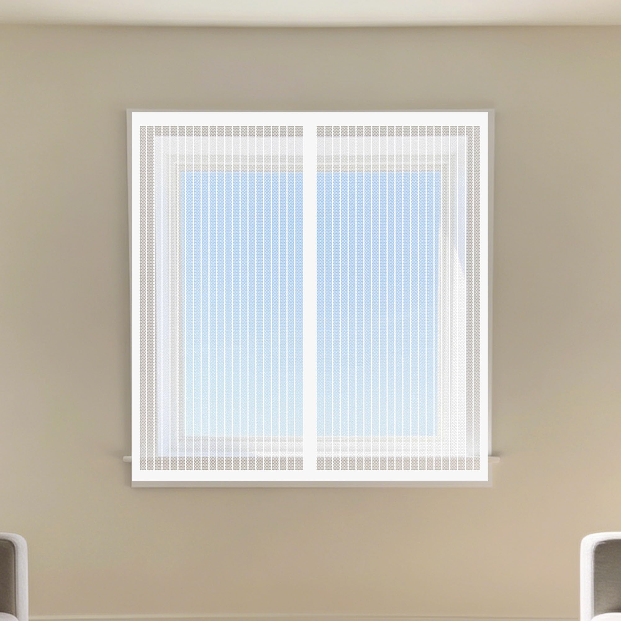 Rideau de fenêtre magnétique pour balcon et salon blanc 200x200