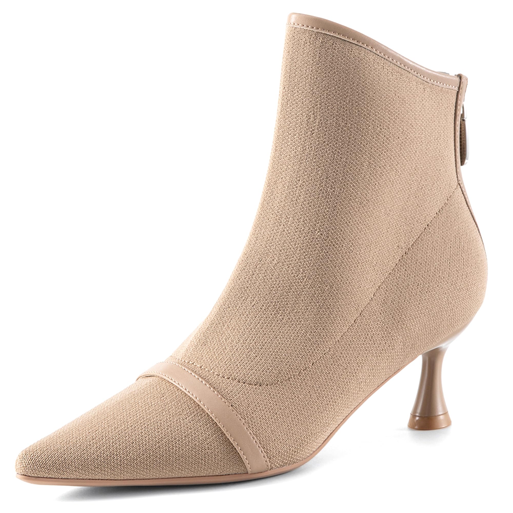 NEWBELLA COSY Womens Pointed Toe Ankle Boots - Elegant Stiletto Heel Booties Warm Winter Boots for Fall Winter
