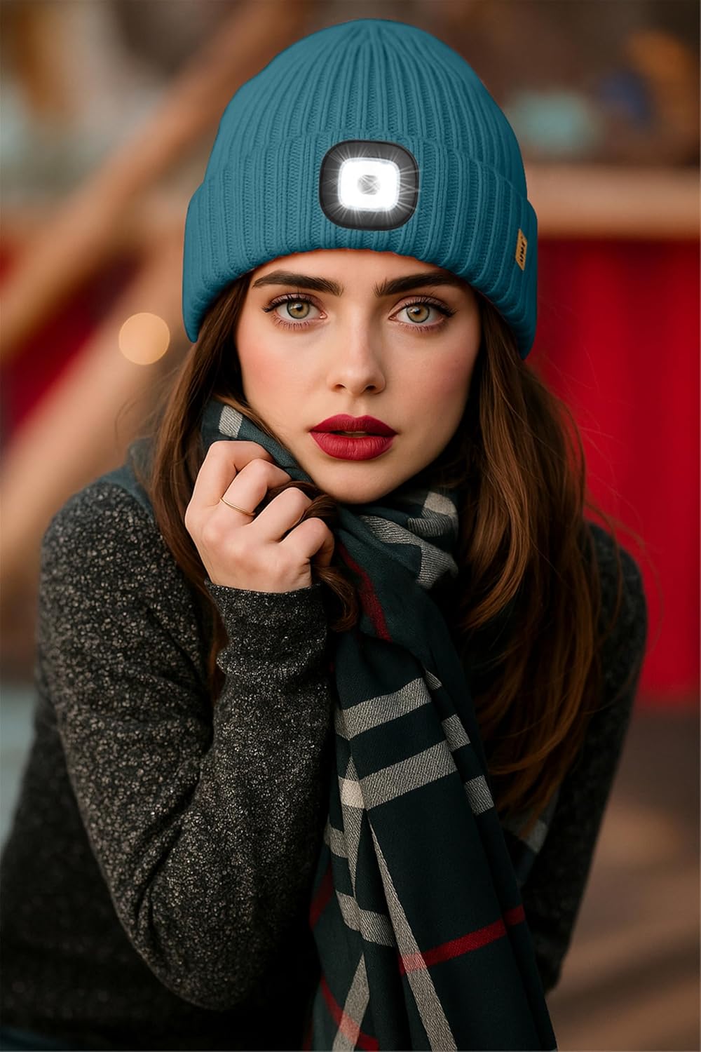 ATNKE LED Lighted Lined Fleece Beanie Cap,USB Rechargeable 4 LED Running Headlamp Hat with Light Gifts for Men and Women - Image 6