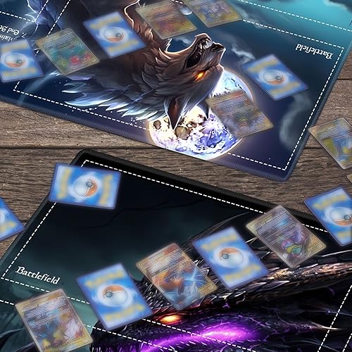 Miniatura 6 de Tapete de juego de cartas de 24 x 14 pulgadas, tapete de juego para tarjetas MTGTCG, alfombrillas de juego cosidas, tapete de juego original de