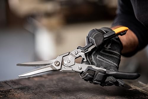 Miniatura 8 de ToughBuilt - Tijeras de aviación rectas de corte largo - Operación de bloqueo con una mano - (TB-H4-60-SL)