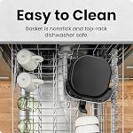 Chefman Air Fryer – 4QT Compact Fryer for Quick and Easy Meals, Hi-Fry Technology for Extra Crispiness, Easy View Window, Touch Controls with 4 Presets, Non-Stick and Dishwasher Safe Basket - Black