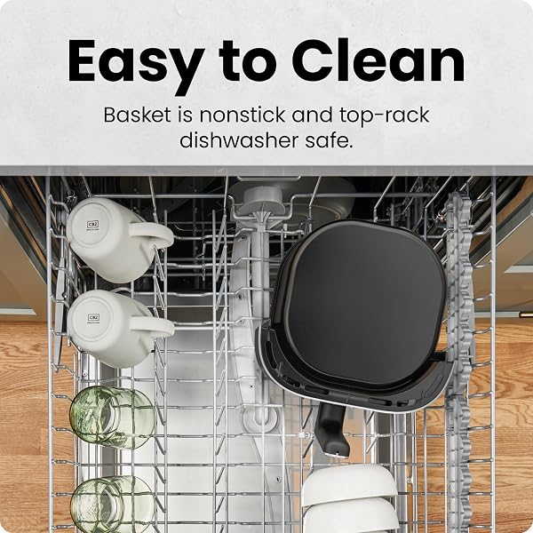 Chefman Air Fryer – 4 QT Compact Airfryer for Quick & Easy Meals in Minutes, Features Hi-Fry Technology for Extra Crisp, Touchscreen Controls with 4 Presets, Nonstick & Dishwasher Safe Basket - Black 4 Quart without easy view window - 5