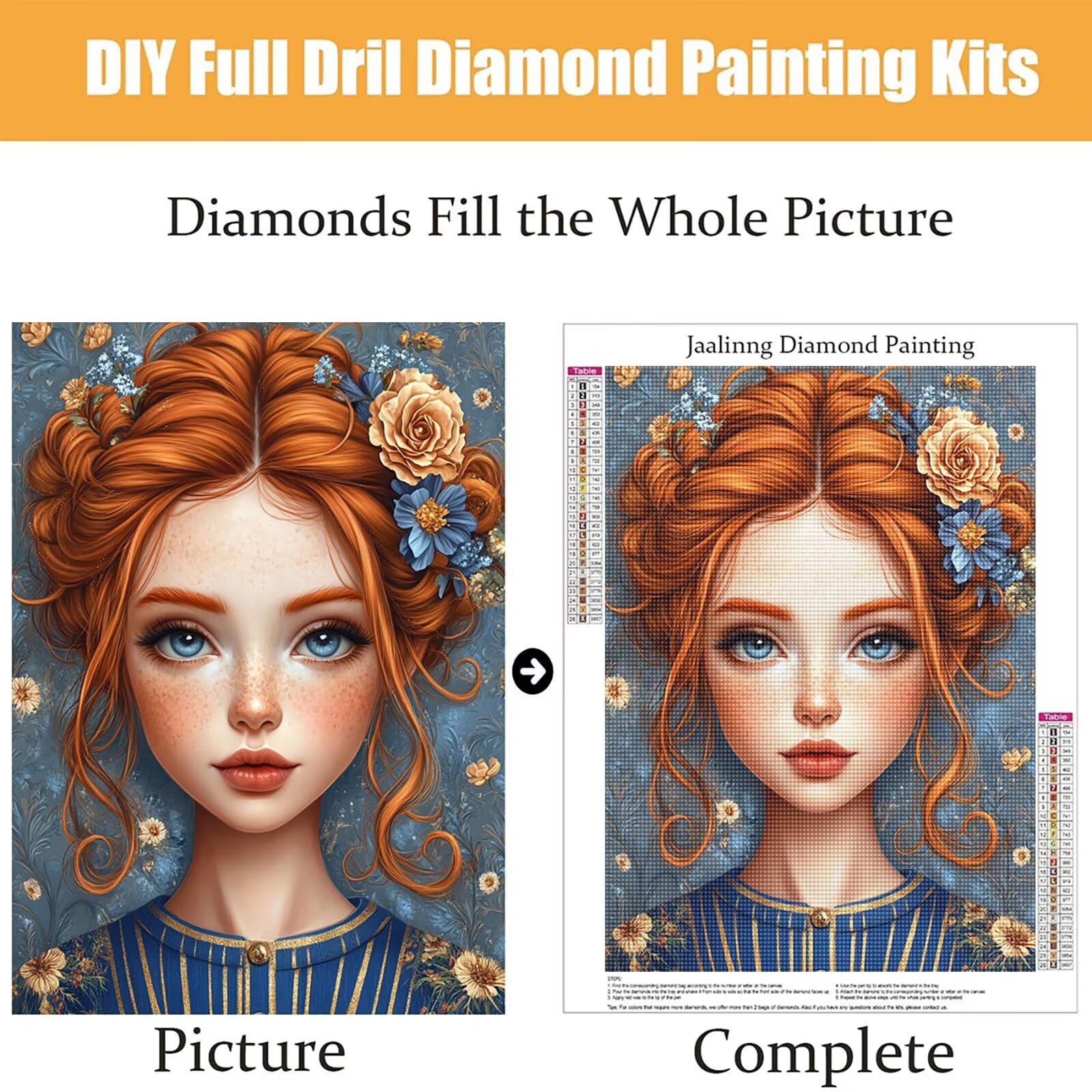 Diamond Painting Kit Completo, Diamond Painting Donna, 5D Quadrato Pittura Diamante Kit Manualidades Adultos DIY Diamantini Crystal Art Disegni Ricamo Punto Croce Artigianale, 60x90cm Retrò j0-804