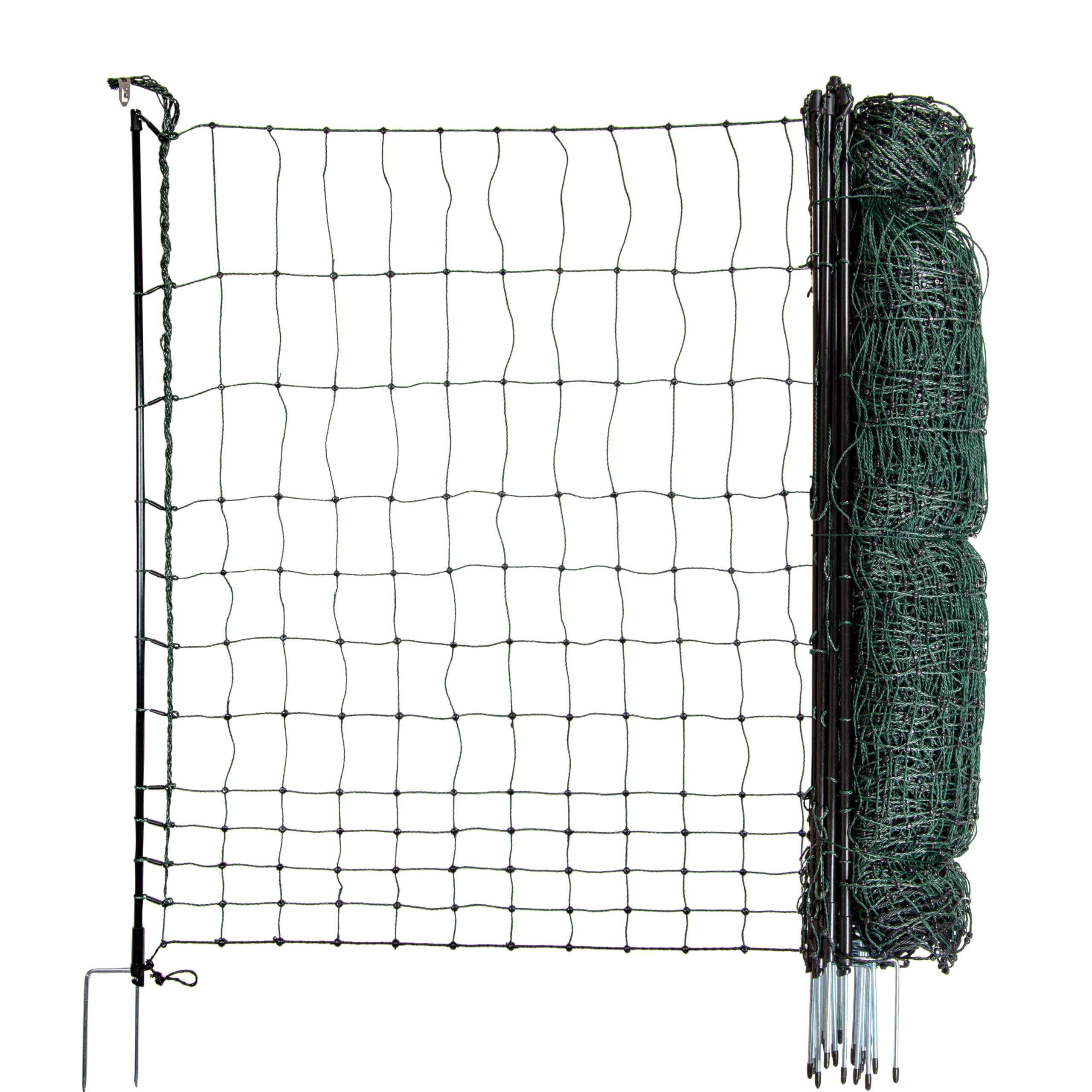 Hotline Poultry Net Double Spike Electrifiable, 50m x 120cm, Green, Extra Tall Premium Chicken Net Mesh