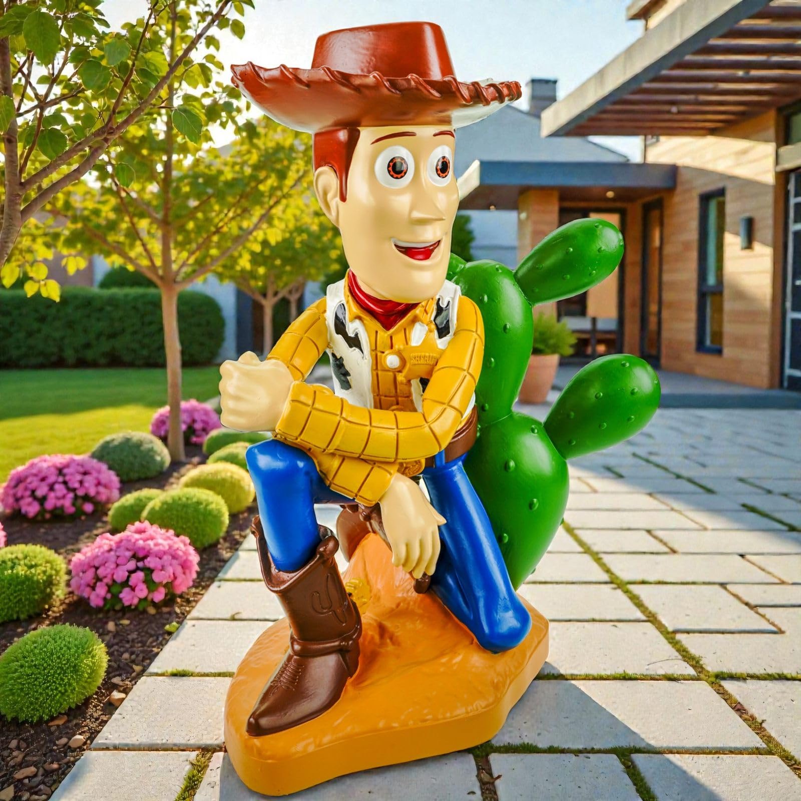 Statuetta da giardino Woody Toy Story con licenza ufficiale Disney 41 cm Polyres | Grande personaggio da collezione per giardino, terrazza e balcone | Decorazione Pixar ricca di