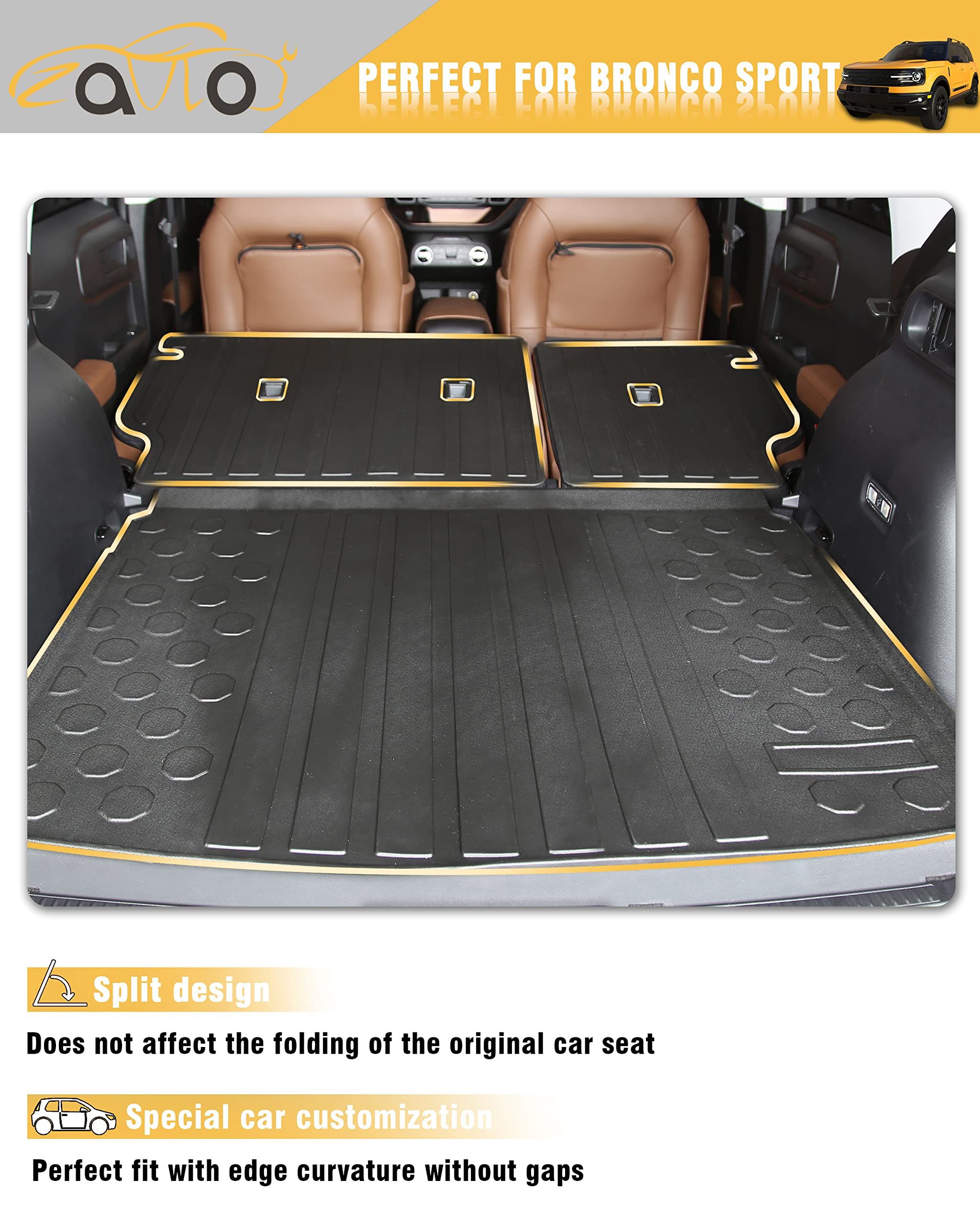 Bronco Sport 2022 Accessories ZQULOYO Cargo Liners Rear Trunk Mat