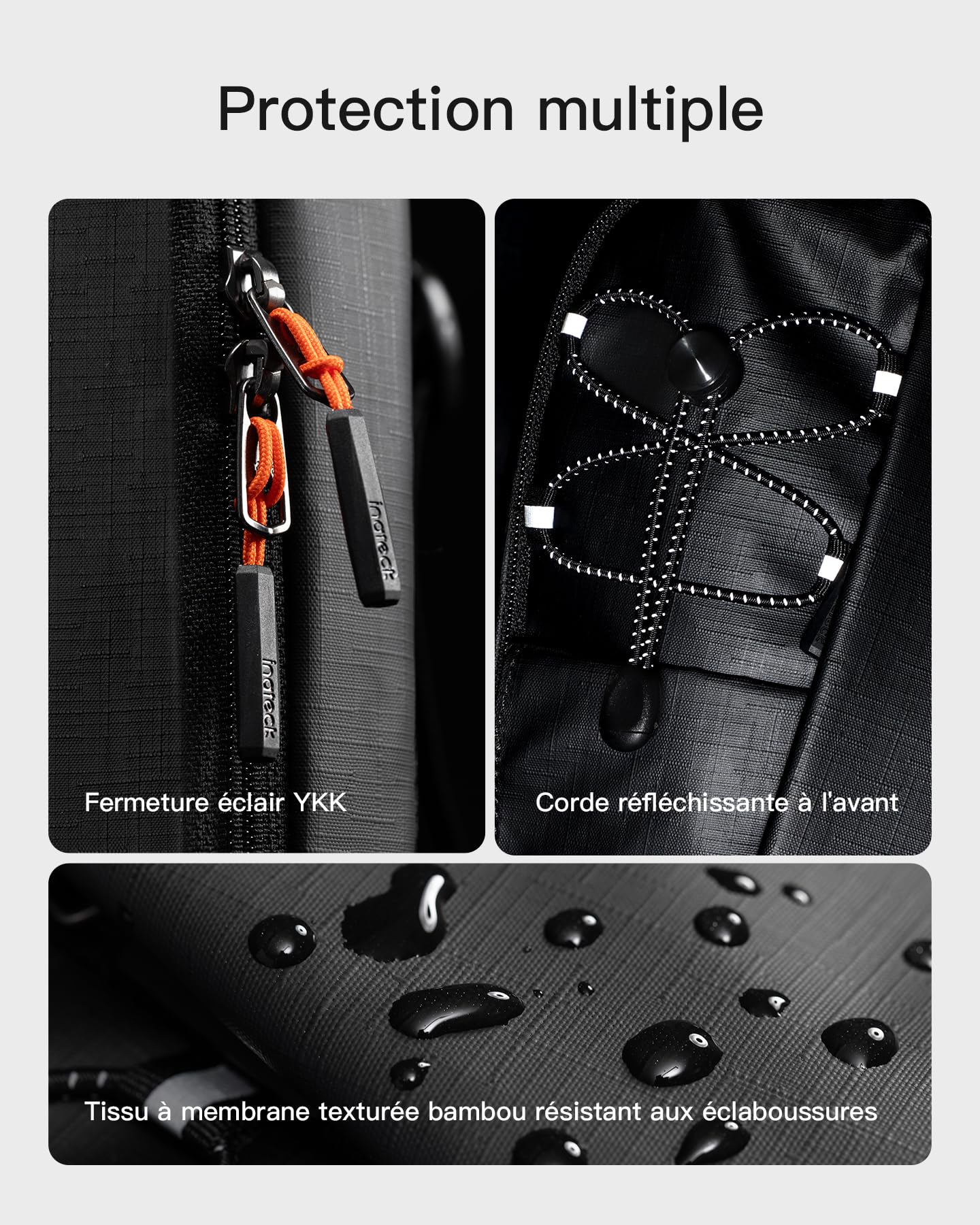 Inateck Sling Bag X-Row Sac Banane Ville avec Poche RFID, Sacs Bandoulière Léger pour Hommes et Femmes, Sac de Poitrine Résistant aux Éclaboussures pour Randonnée, Voyage, Promenade, Noir