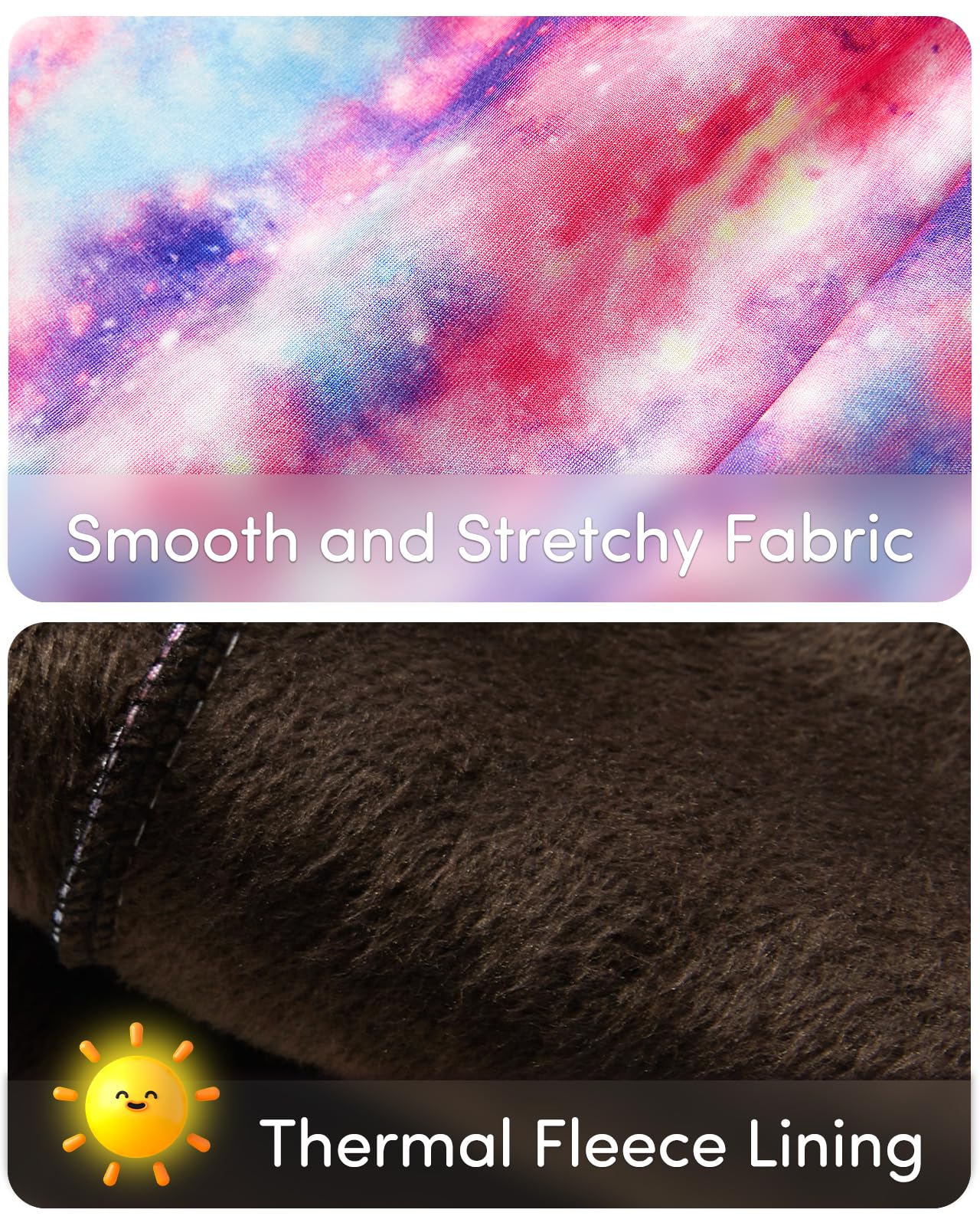 Adorel Leggings Felpati Invernali Pantaloni Termici Bambina 2 Pack