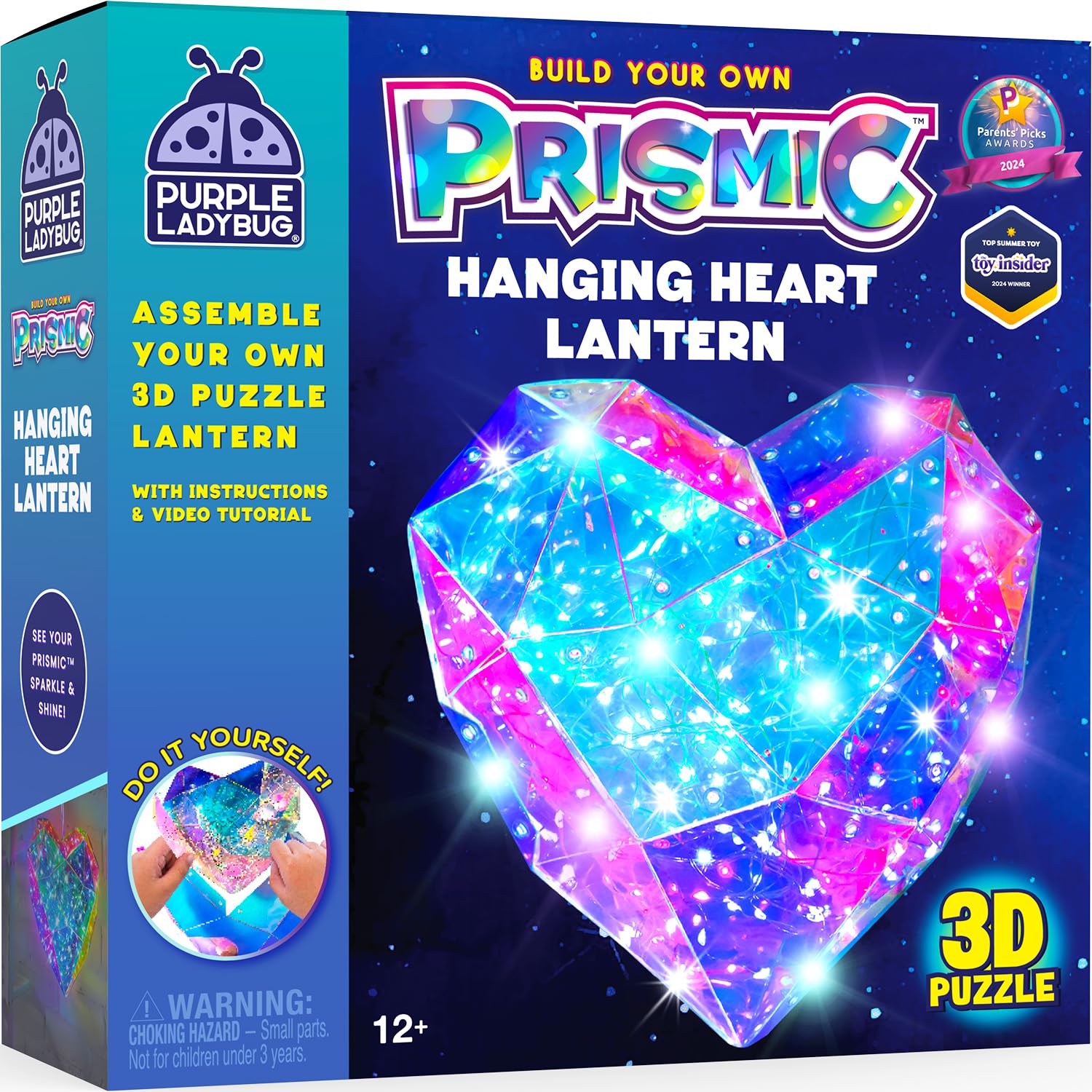 Prismic Heart-Shaped DIY Lantern Craft Kit - Easter Gifts for Girls Teen Girls, & Fun Brithday Gifts for Kids 8-12, 3D Light-Up Room Decor, Creative